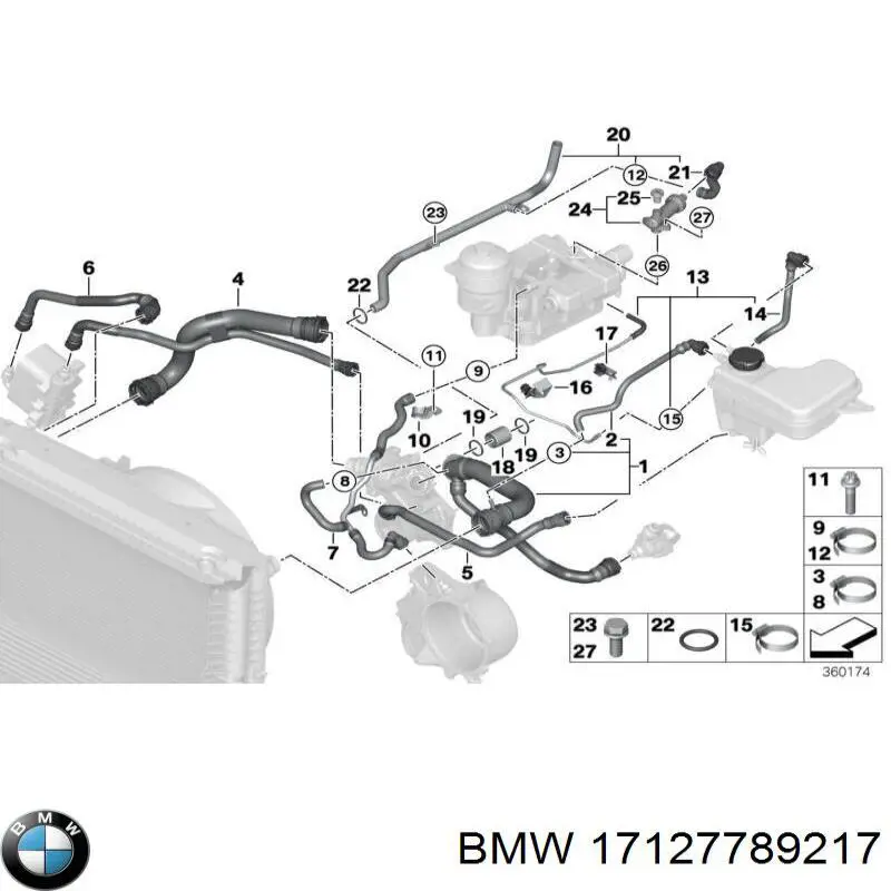 17127789217 BMW Шланг повітряний вентиляції картера