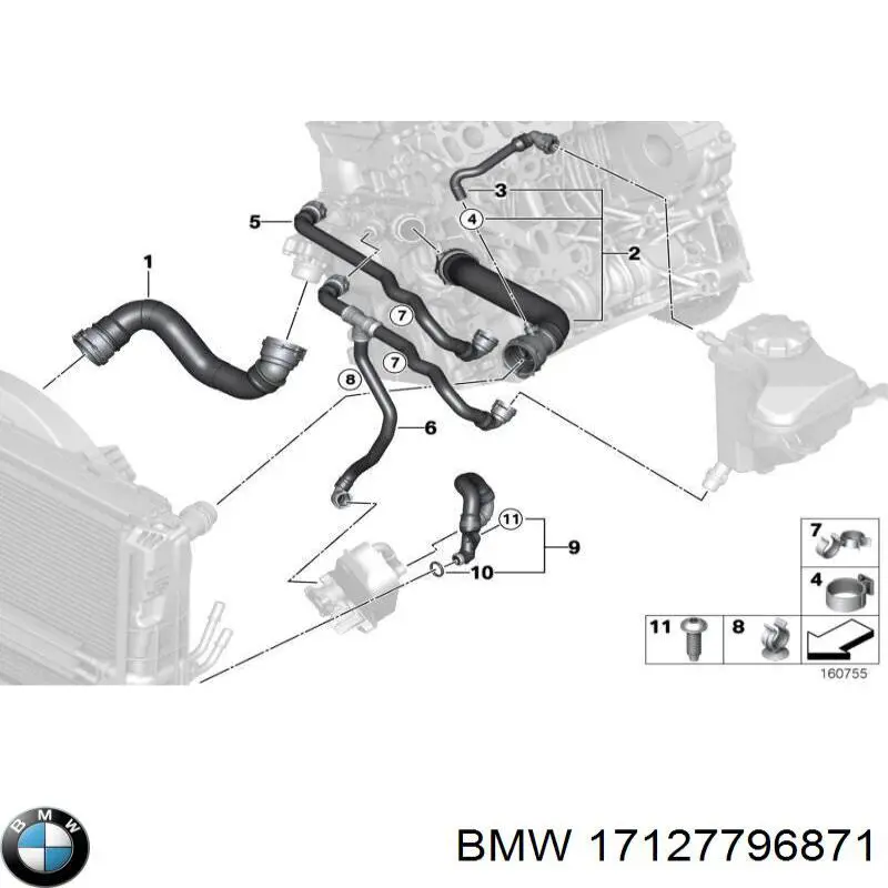 Купити 17127796871 BMW Шланг/патрубок радіатора охолодження, нижній