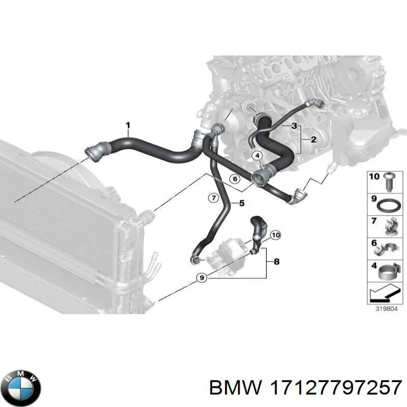 17127797257 BMW шланг/патрубок радіатора охолодження, верхній