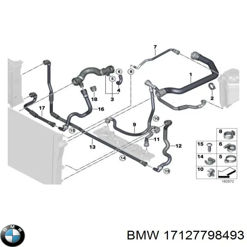 17127798493 BMW Патрубок системи охолодження