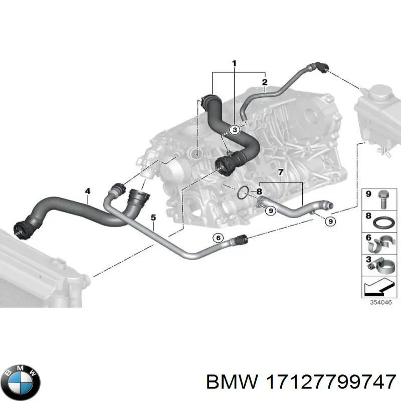 Купити 17127799747 BMW Шланг/патрубок радіатора охолодження, верхній