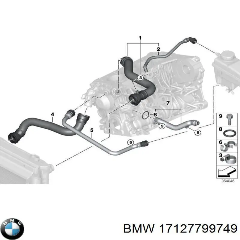 17127799749 BMW шланг розширювального бачка, нижній