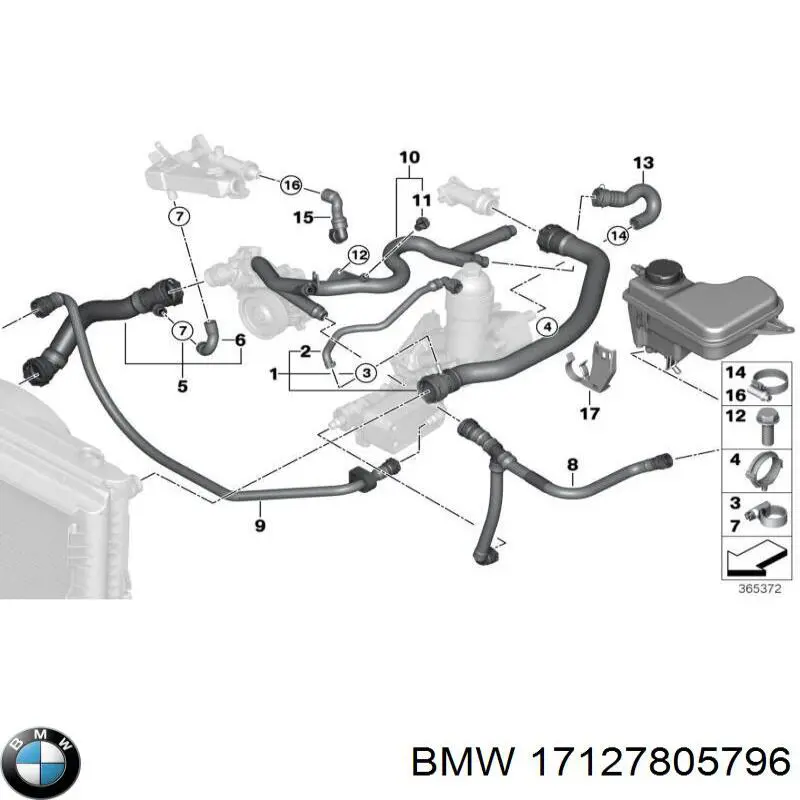 Купити 17127805796 BMW Шланг/патрубок радіатора охолодження, верхній