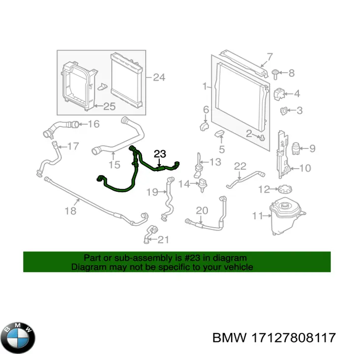 Патрубок системи охолодження BMW 17127808117 ціна, від 94.99 USD