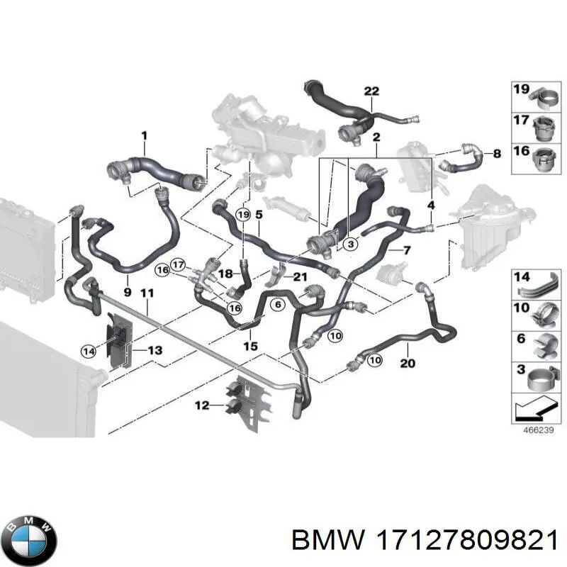 Купити 17127809821 BMW Шланг/патрубок радіатора охолодження, нижній