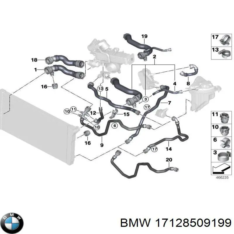 Шланги системи охолодження BMW 17128516688