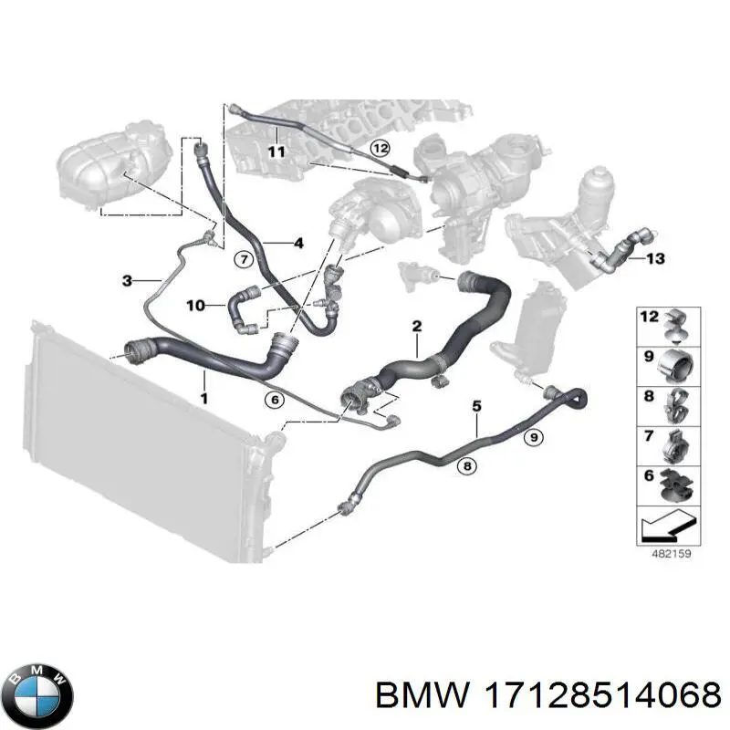 Купити 17128514068 BMW Шланг/патрубок радіатора охолодження, нижній