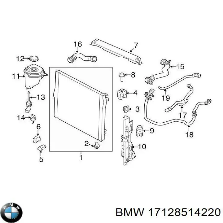 17128514220 BMW Шланг розширювального бачка, нижній