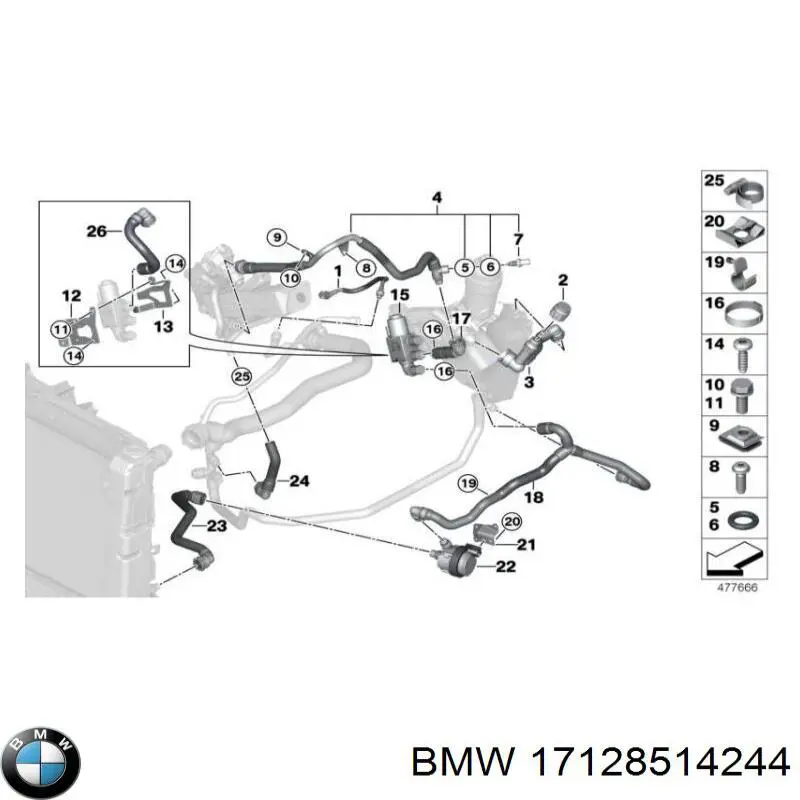 Купити 17128514244 BMW 