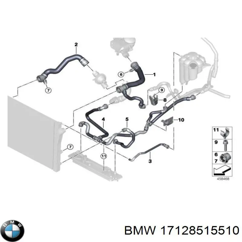 Купити 17128515510 BMW Шланг розширювального бачка, верхній