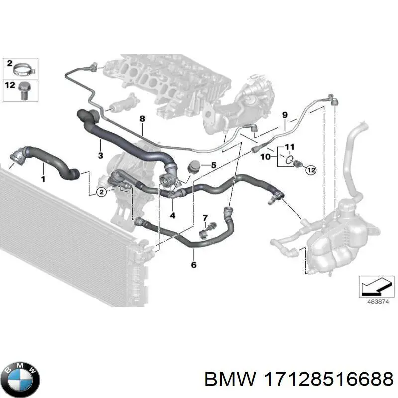 17128516688 BMW Патрубок системи охолодження