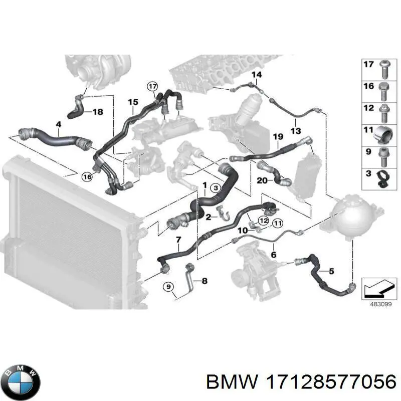 17128577056 BMW Шланги системи охолодження