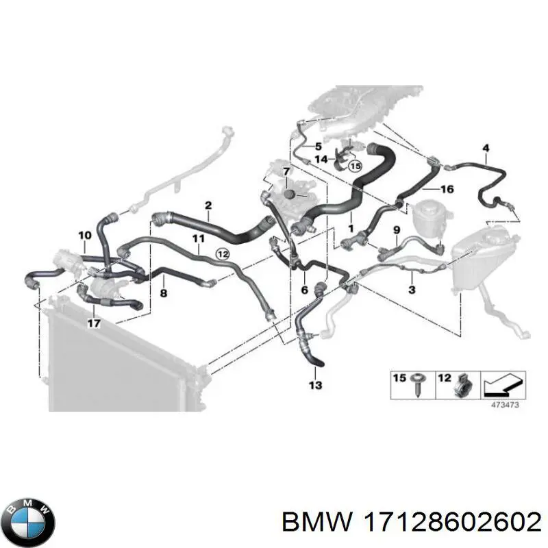  Шланг розширювального бачка, нижній BMW 5 