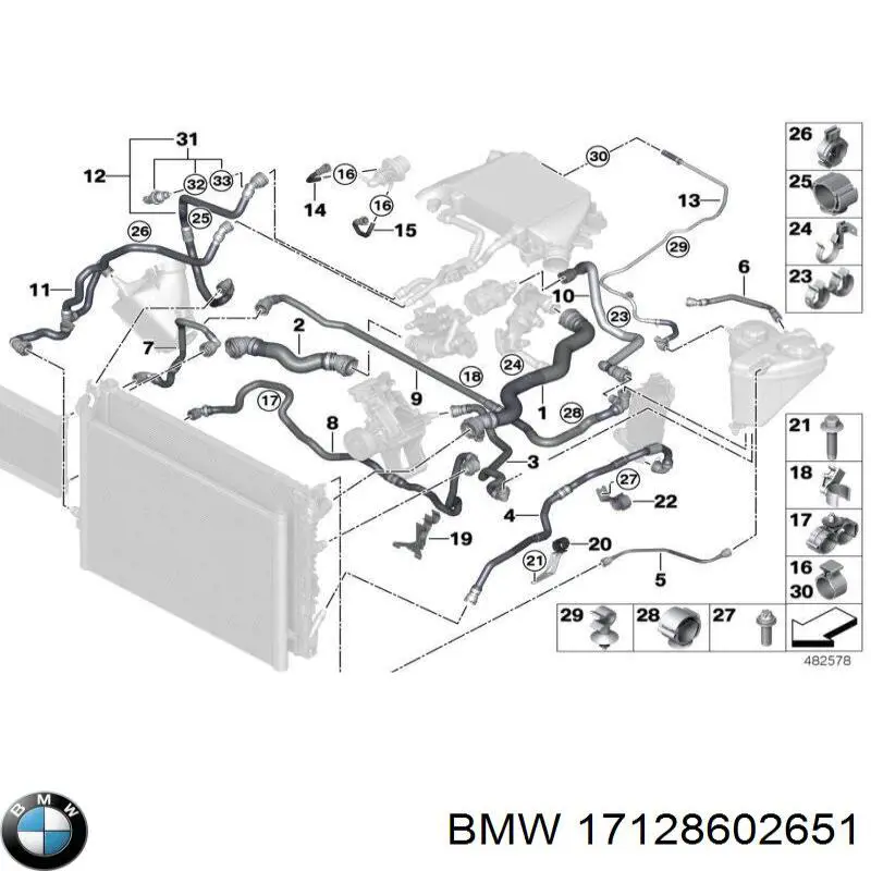  BMW 17128602651 ціна, від 36.41 USD