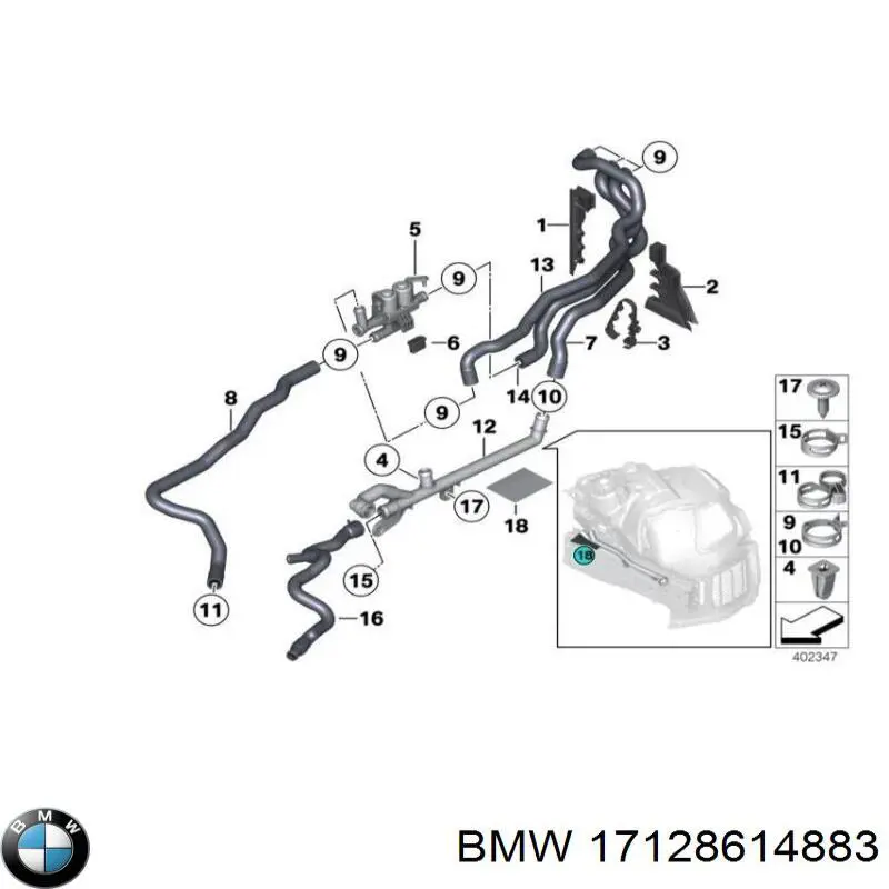  BMW 17128614883 ціна, від 50.39 USD