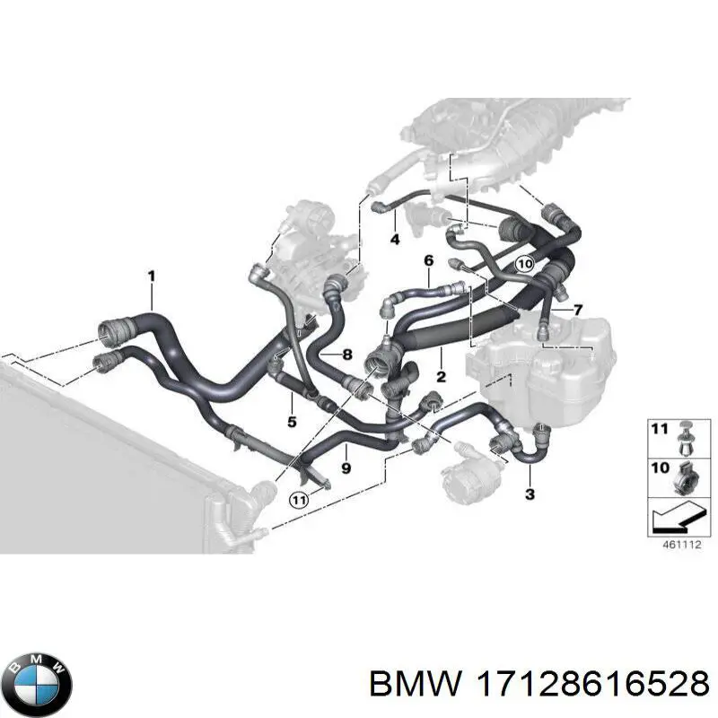Шланг/патрубок радіатора охолодження, верхній BMW 8616528 ціна, від 70.94 USD