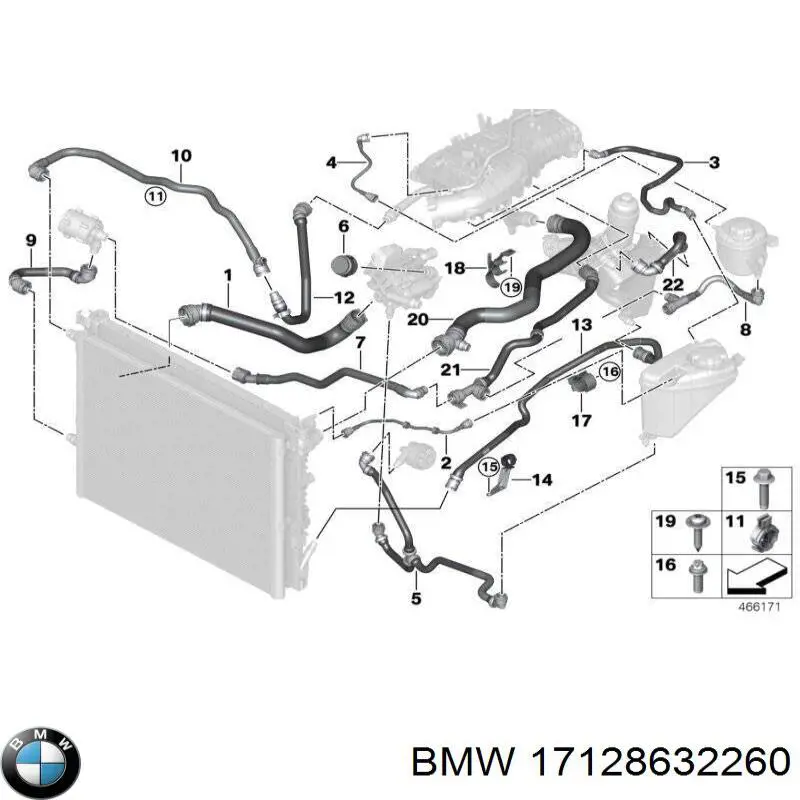 Шланг розширювального бачка, верхній BMW 17128632260 ціна, від 14.26 USD