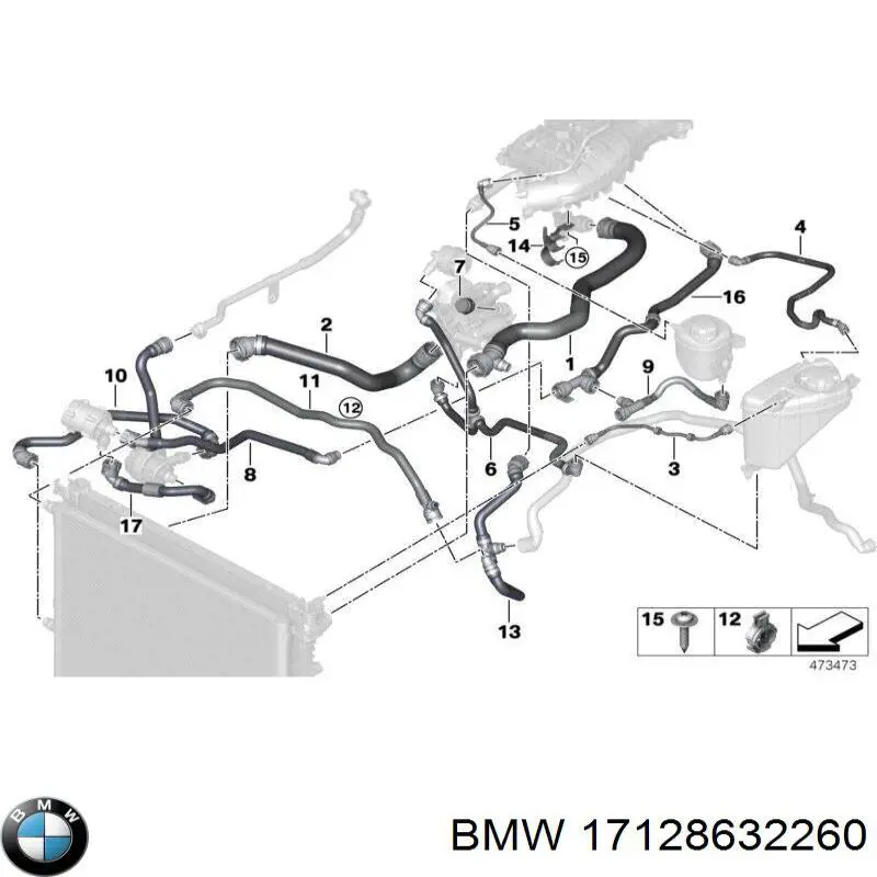Шланг розширювального бачка, верхній на BMW 5 (G31)