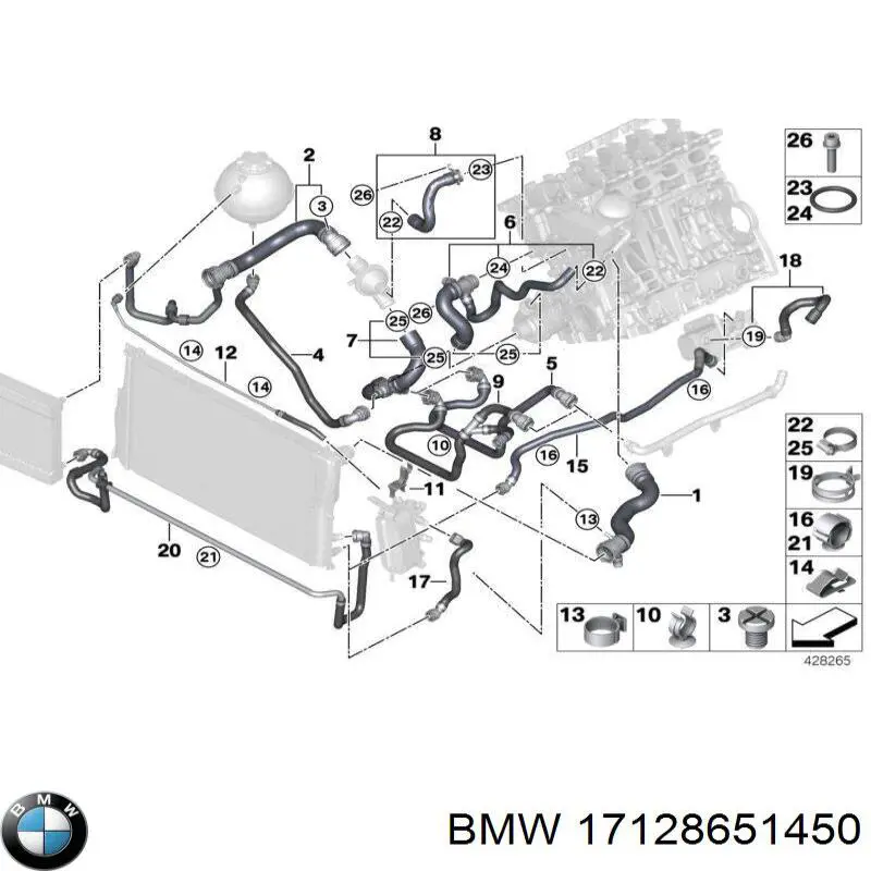 Шланг розширювального бачка, верхній на BMW 5 (F10)