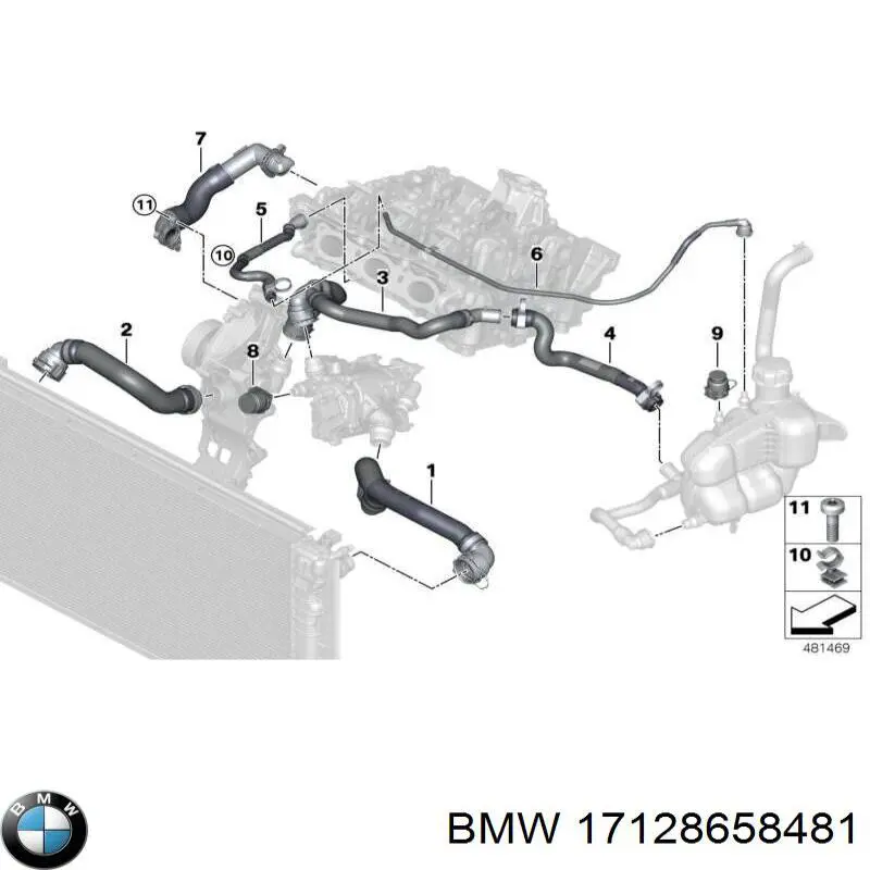 Купити 17128658481 BMW Шланг/патрубок радіатора охолодження, нижній