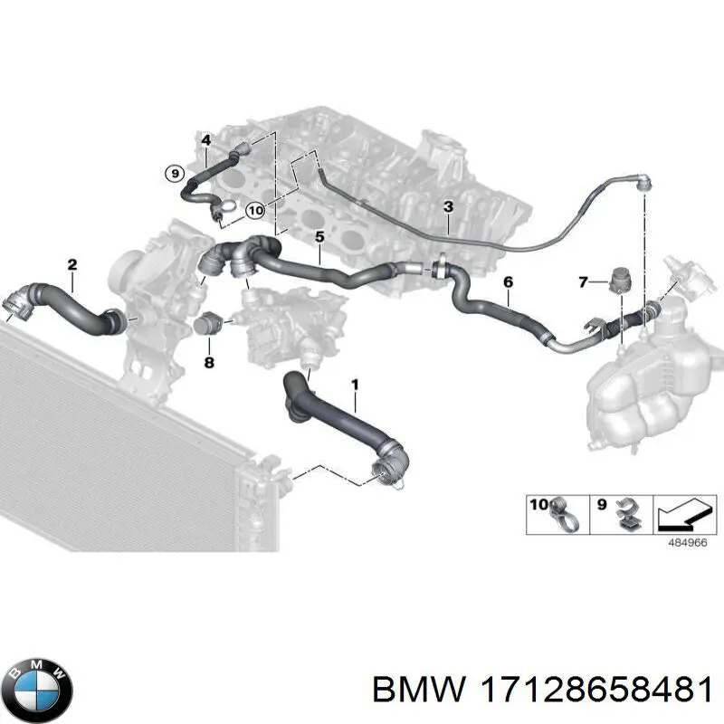 Шланг/патрубок радіатора охолодження, нижній BMW 17128658481 ціна, від 63.35 USD