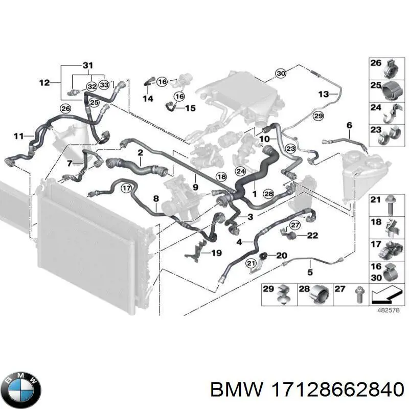 Купити 17128662840 BMW 