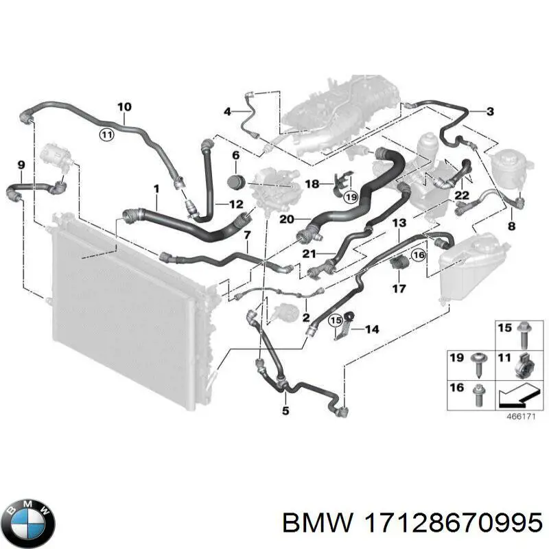 Купити 17128670995 BMW Шланг/патрубок радіатора охолодження, нижній