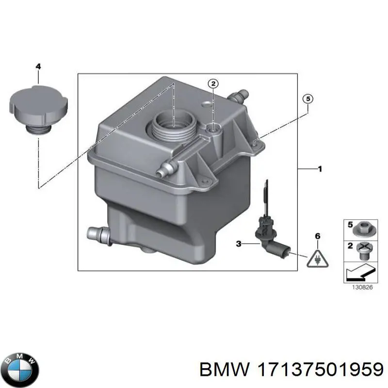 Бачок системи охолодження двигуна розширювальний BMW 17137501959 ціна, від 37.88 USD