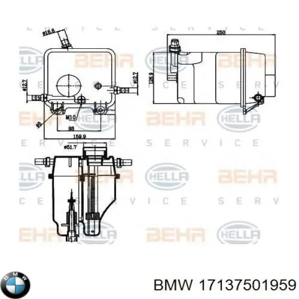 Купити 17137501959 BMW Водяний бачок системи охолодження