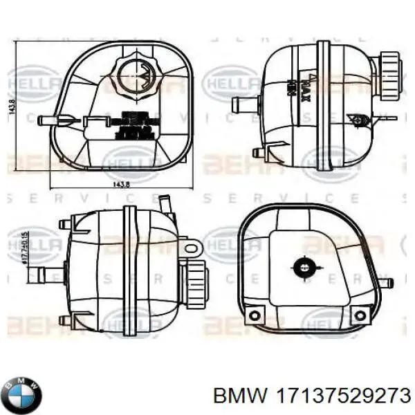 Купити 17137529273 BMW Водяний бачок системи охолодження
