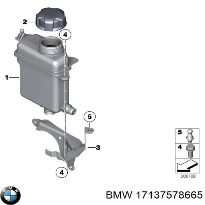 Бачок системи охолодження двигуна розширювальний BMW 17138671387 ціна, від 121.47 USD