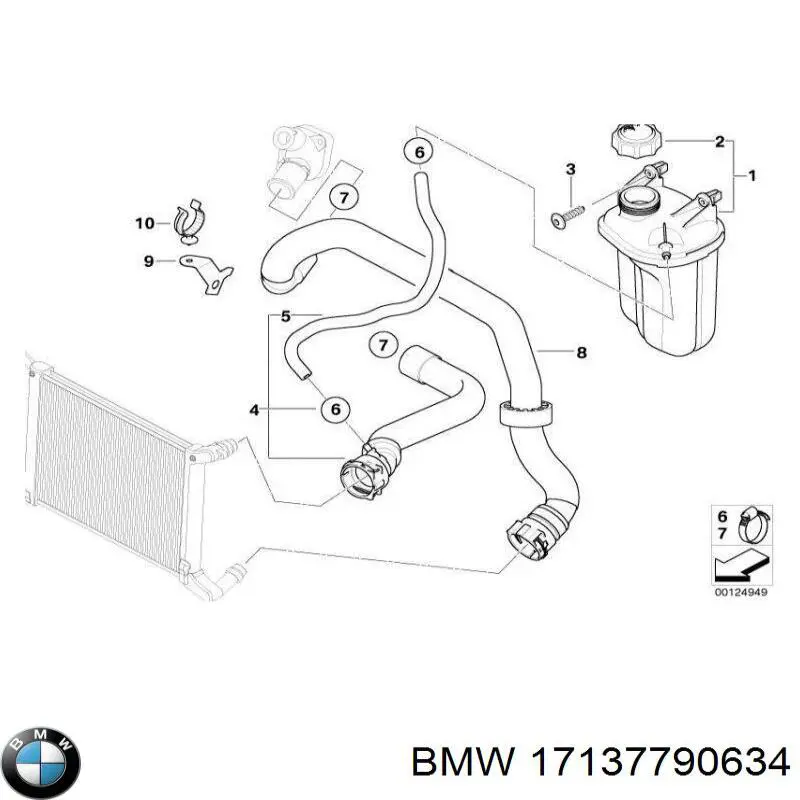 Бачок системи охолодження двигуна розширювальний BMW 17137790634 ціна, від 39.20 USD