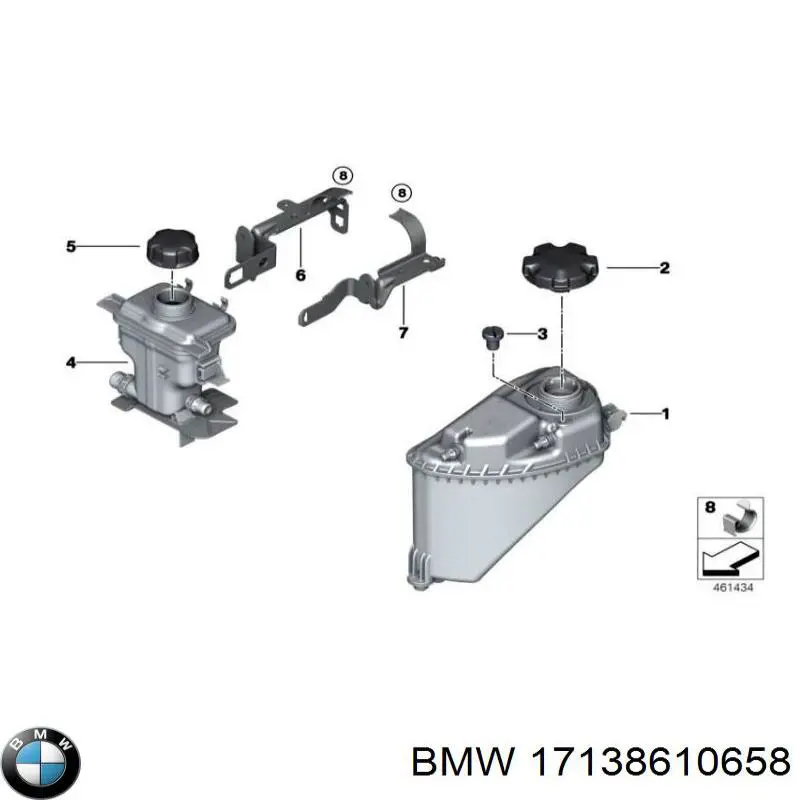 Бачок системи охолодження двигуна розширювальний BMW 17138610658 ціна, від 72.84 USD