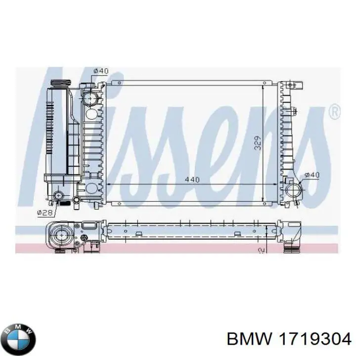 Радіатор охолодження двигуна 1719304 BMW