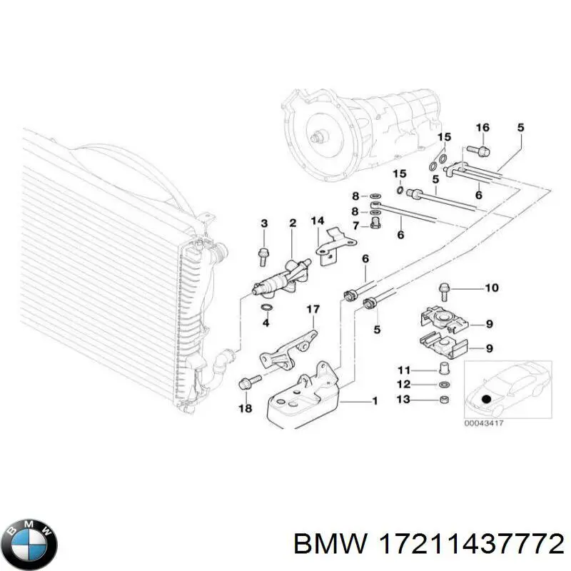 Термостат системи охолодження масла АКПП BMW 17211437772 ціна, від 154.63 USD