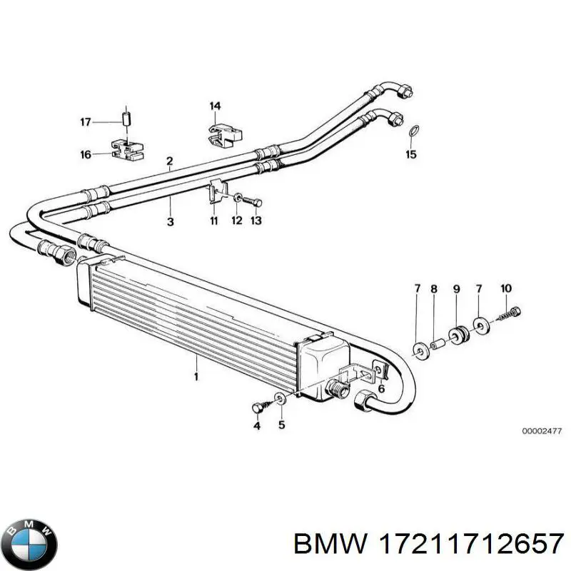 Радіатор масляний BMW 17218854495 ціна, від 810.76 USD