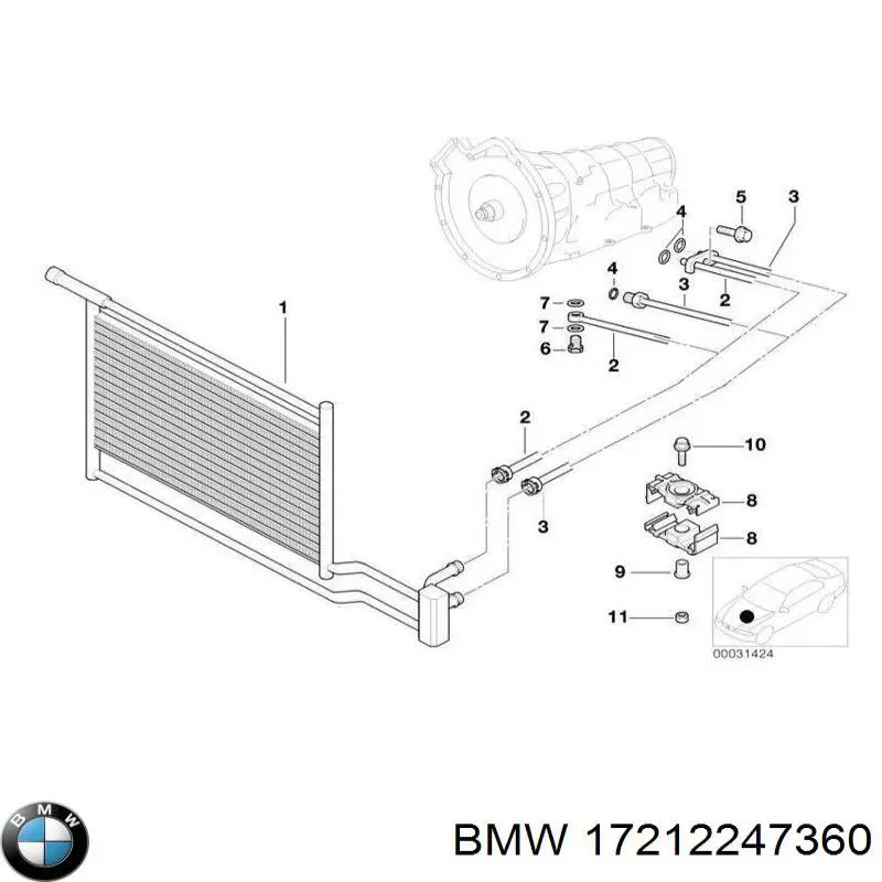 Радіатор охолодження, АКПП 17212247360 BMW