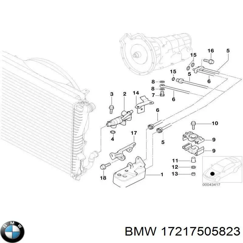 Радіатор охолодження, АКПП BMW 17217505823 ціна, від 69.38 USD