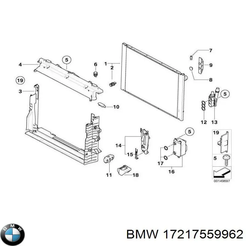Купити 17217559962 BMW Термостат додатковий