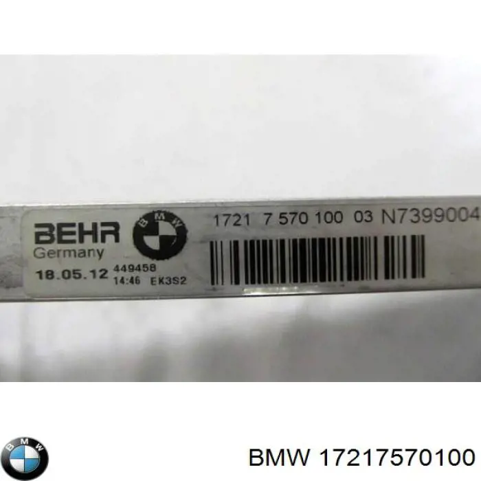 Радіатор гідропідсилювача 17217570100 BMW