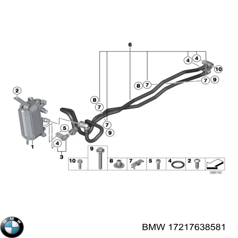 Радіатор охолодження, АКПП 17217638581 BMW