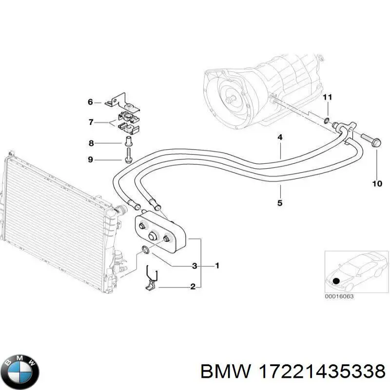 Трубка/шланг масляного радіатора, від блоку до радіатора BMW 17227577671 ціна, від 224.88 USD