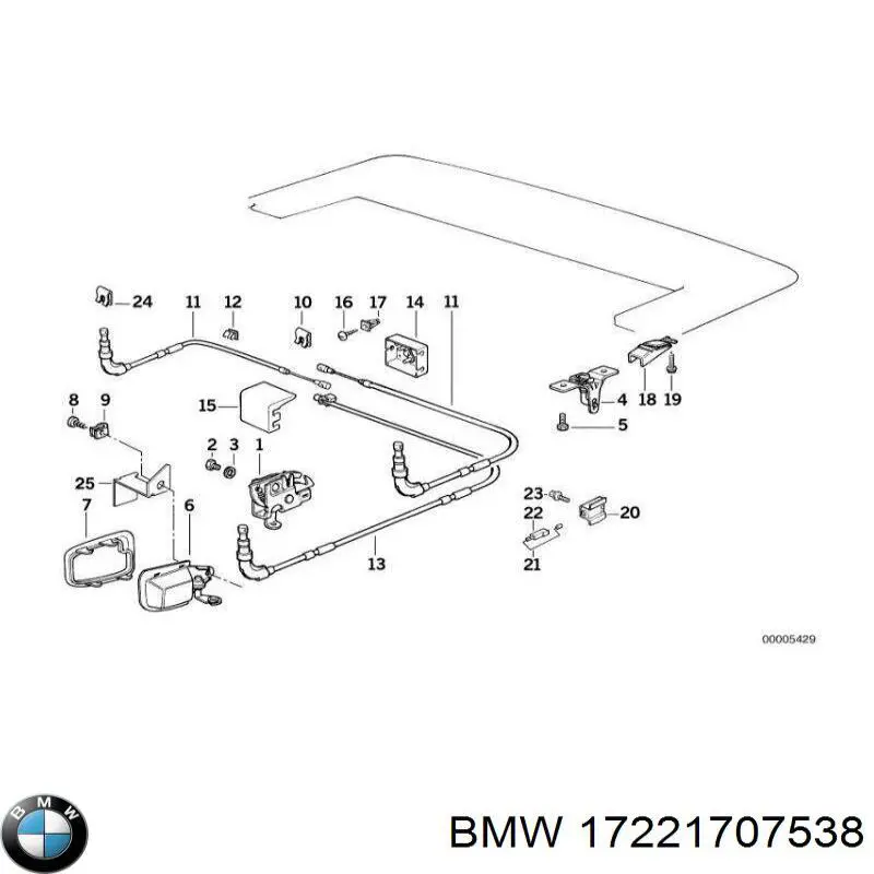 Трубка/шланг масляного радіатора, від блока до радіатора 17221707538 BMW