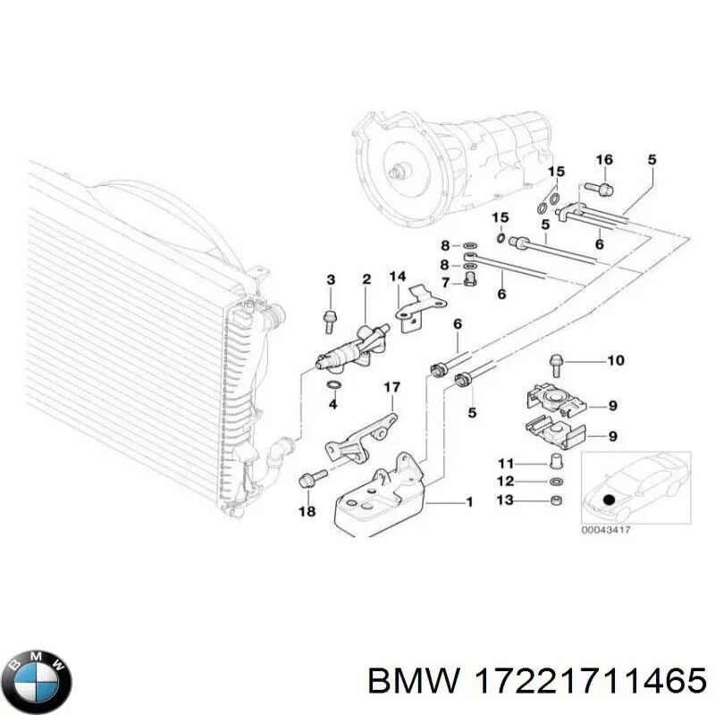 Шланг масляного радіатора низького тиску 17221711465 BMW