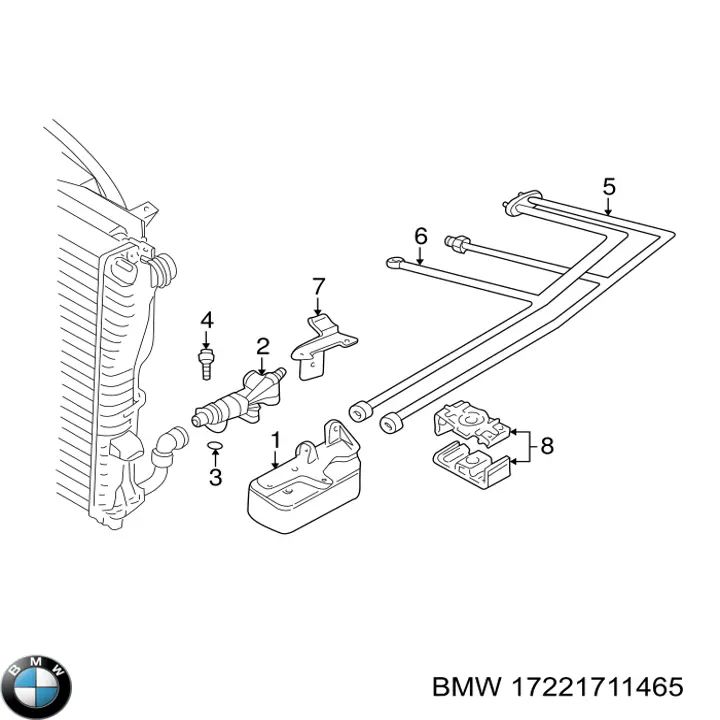 Купити 17221711465 BMW Зворотка масляного радіатора, низького тиску