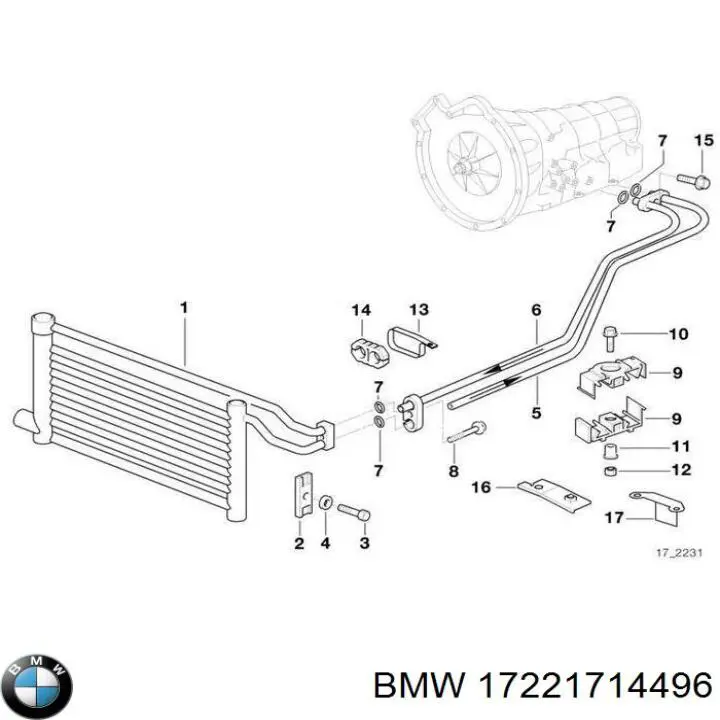 Трубка масляного радіатора 17221714496 BMW