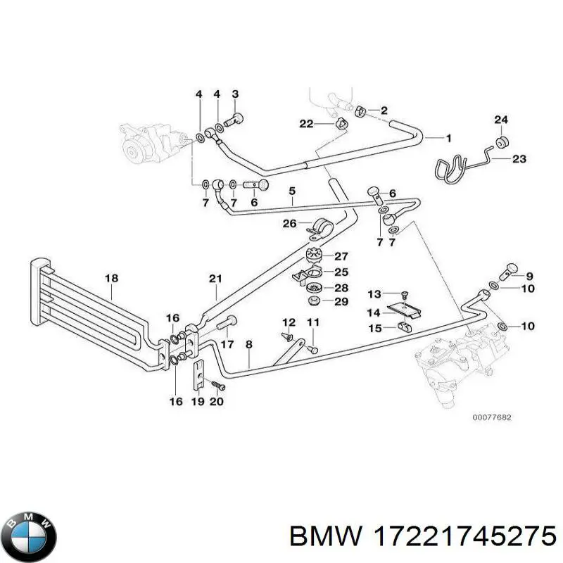 Радіатор охолодження, АКПП 17221745275 BMW