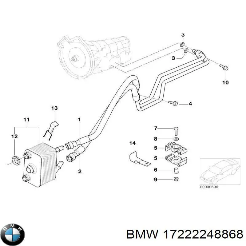 Трубка/шланг масляного радіатора, обратка/низького тиску BMW 17222248868 ціна, від 63.33 USD