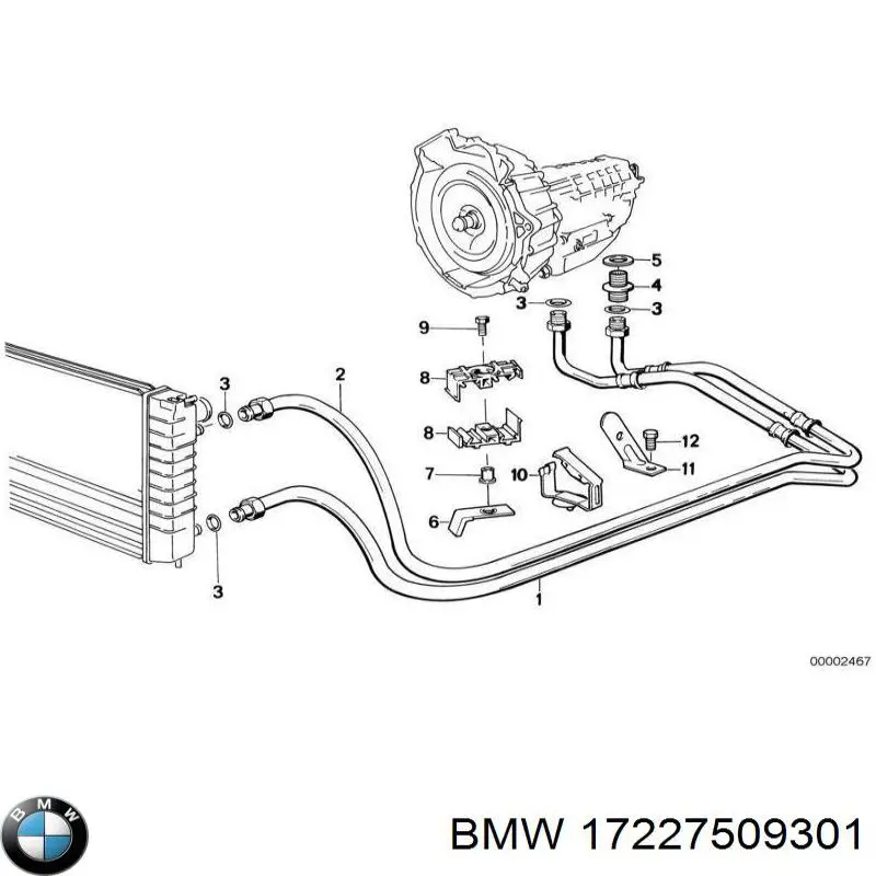 Купити 17227509301 BMW Зворотка масляного радіатора, низького тиску