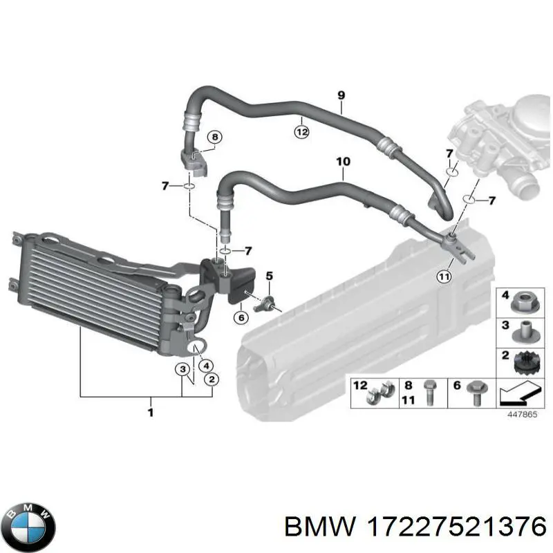 Радіатор масляний BMW 17227521376 ціна, від 345.37 USD